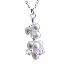 pearl and crystal bridal pendant