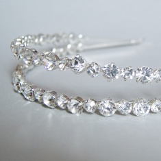 double rhinestone wedding tiara
