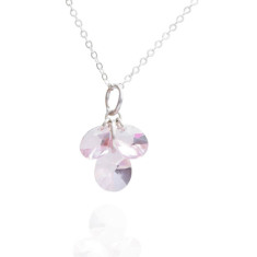 Rose Pink Cluster Crystal Necklace