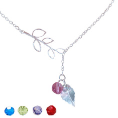 crystal leaf necklace