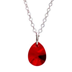 Crystal Drop Bridesmaid Necklace Red