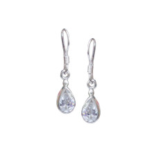 dainty drop cubic zirconia earrings