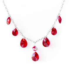 Red Crystal multi-drop necklace